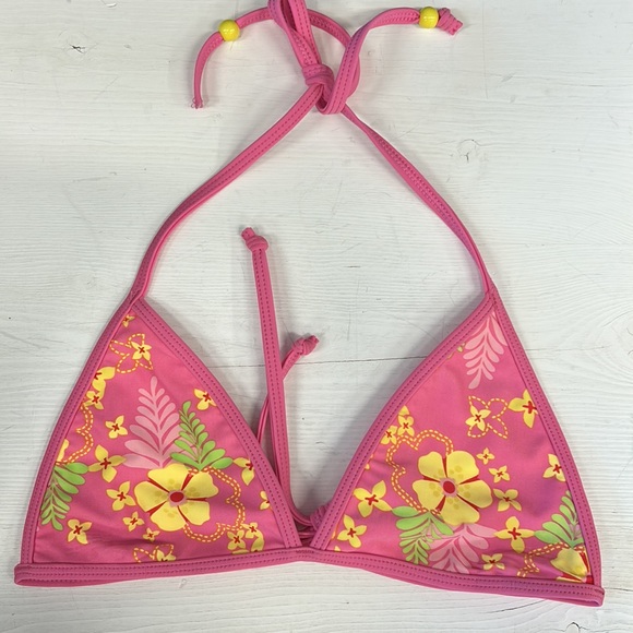 NWT Hibiscus/Dot Triangle Bikini Kids - Picture 2 of 6